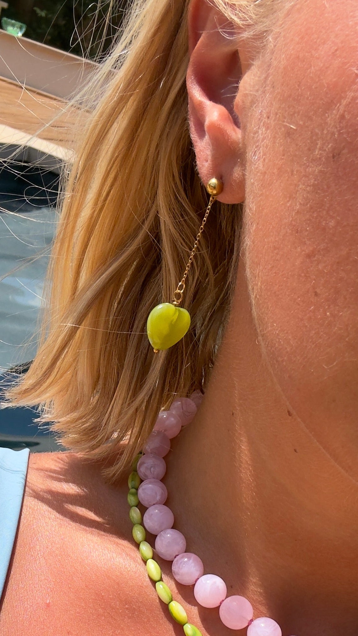 Lime Heart Earrings