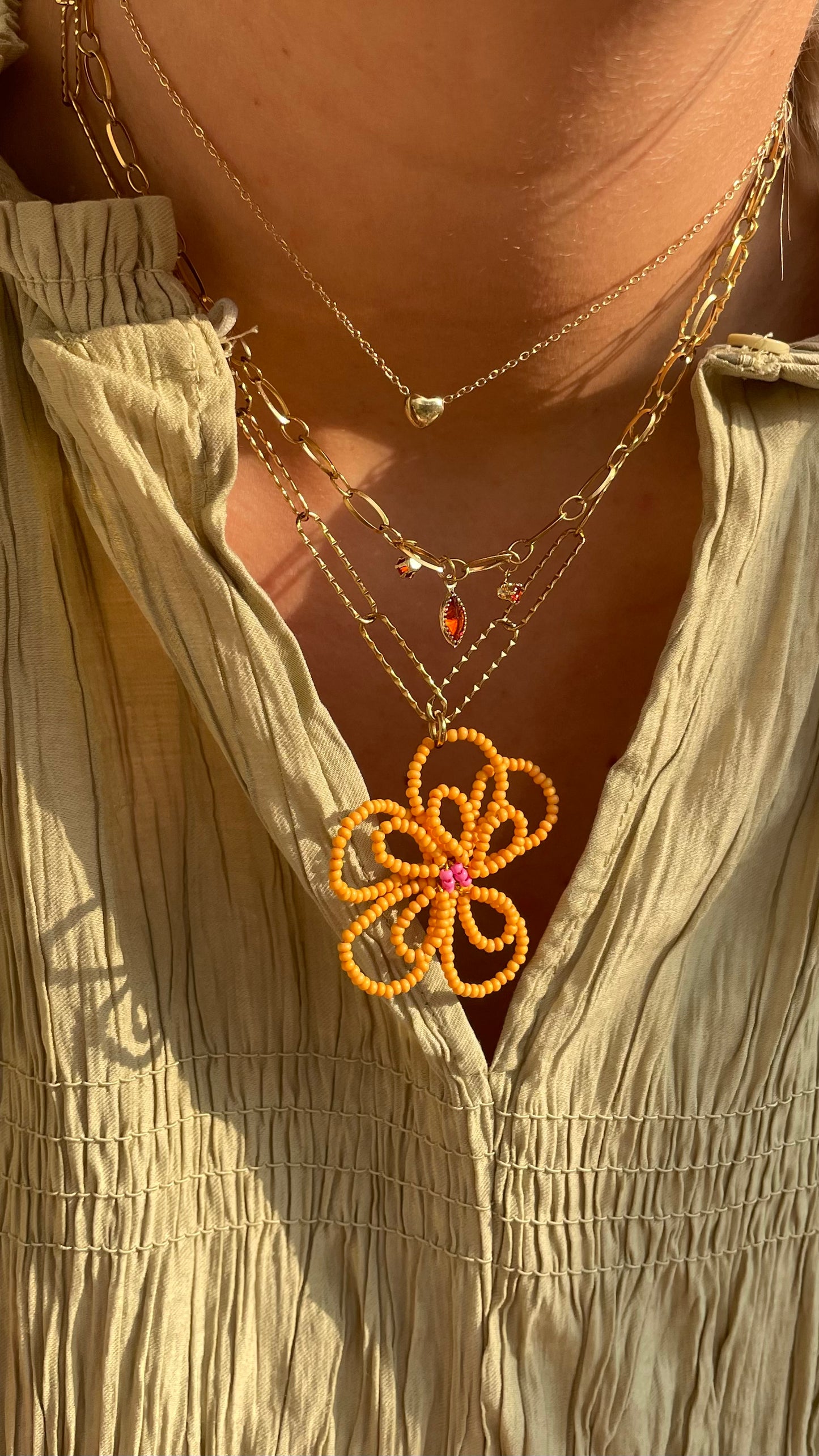 Orange Blossum Necklace