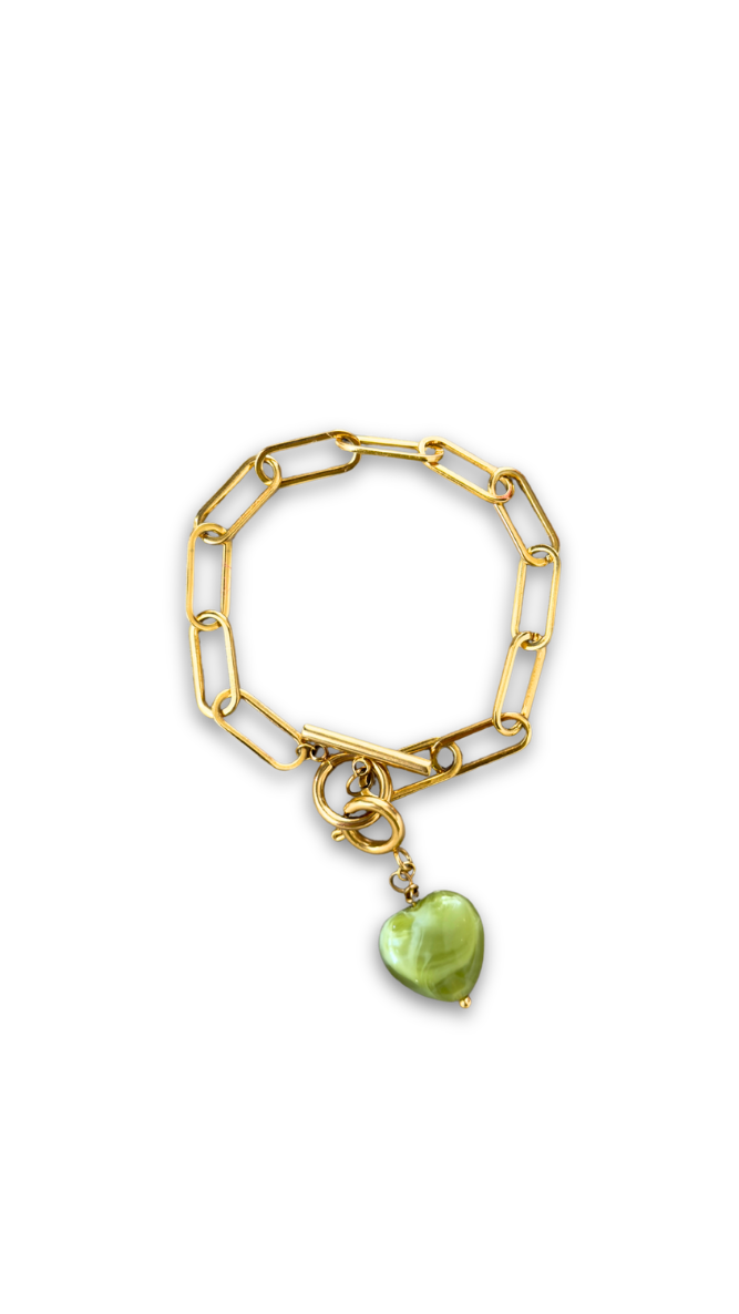 Lime Heart Bracelet