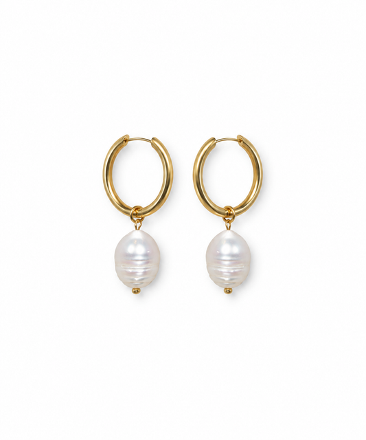 Big Pearl Hoops