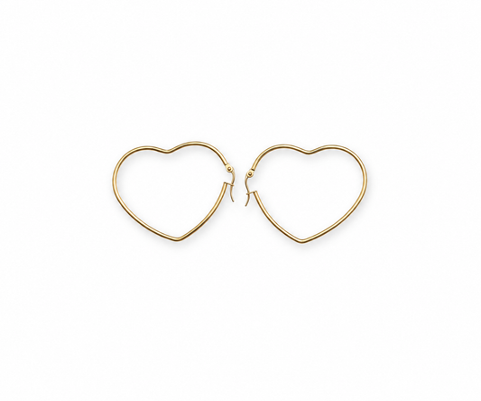 Thin Open Heart Hoops