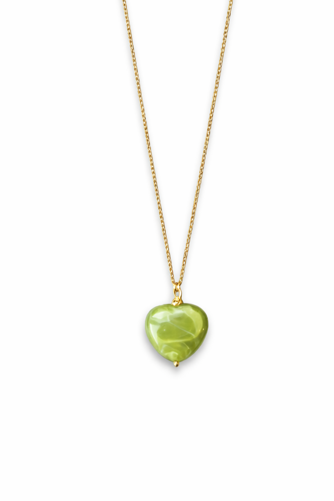 Lime Heart Necklace