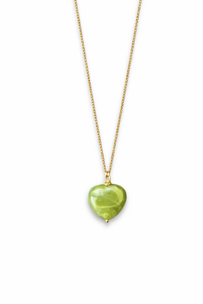 Lime Heart Necklace
