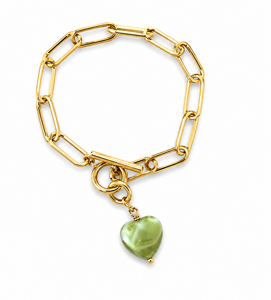 Lime Heart Bracelet
