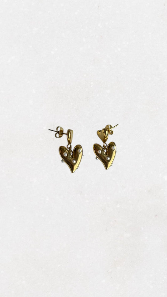 Glittering Heart Earrings