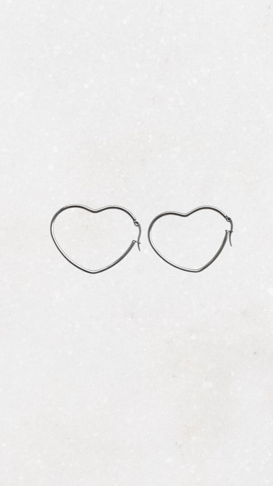 Thin Open Heart Hoops