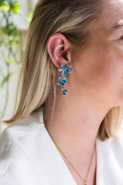 Blue Floral Earrings - Atelier Tú