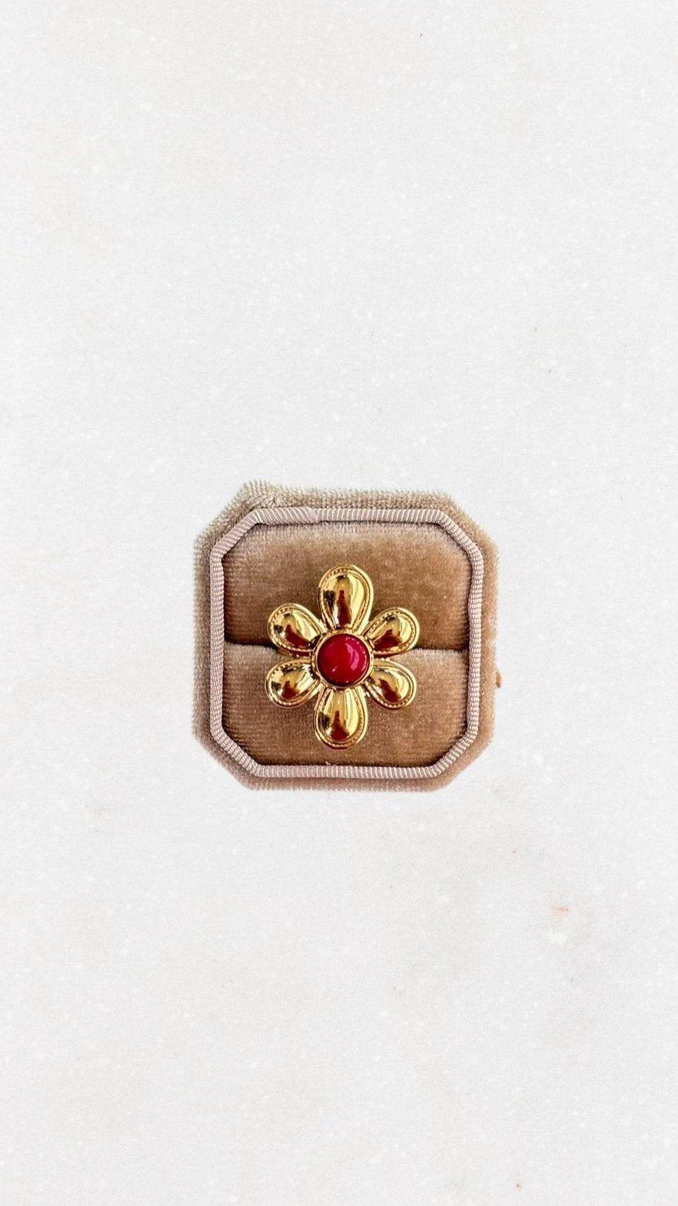 Burgundy Flower Ring