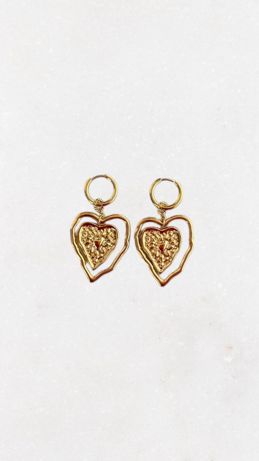 Double Vintage Heart Earrings