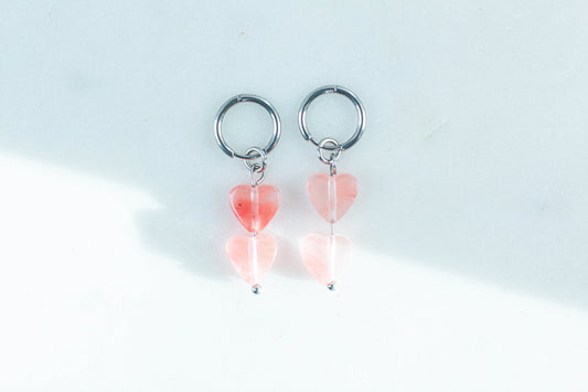 Earrings Pink Heart - Atelier Tú