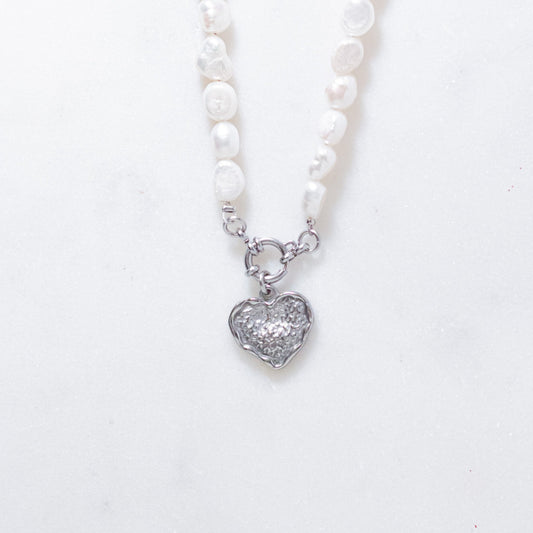 Silver Love Pearl Necklace - Atelier Tú